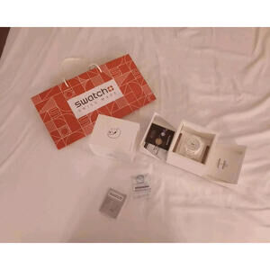 New Omega x Swatch Snoopy White Moonswatch Mission Moonphase with box bag proof